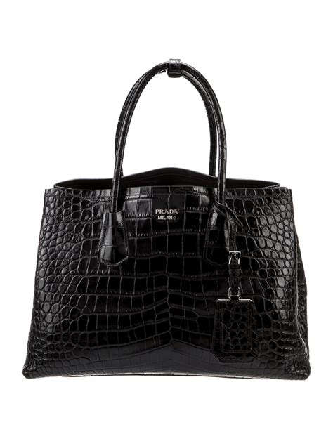 borse coccodrillo prada|Prada Medium Coccodrillo Crocodile Tote .